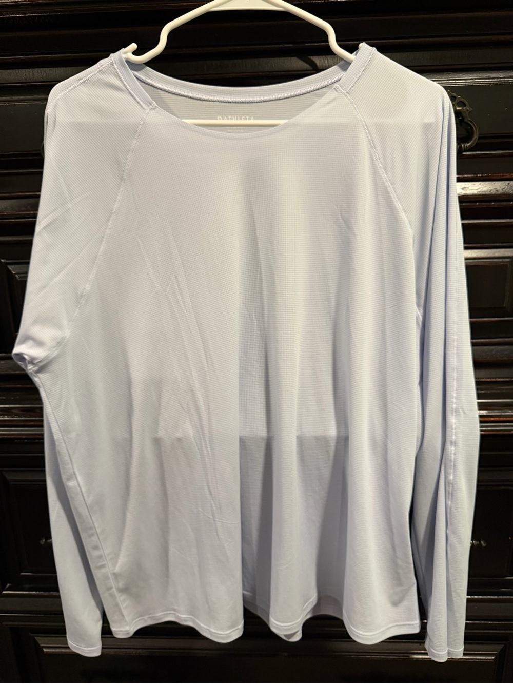 Athleta Light Blue Ribbed Long Sleeve Top